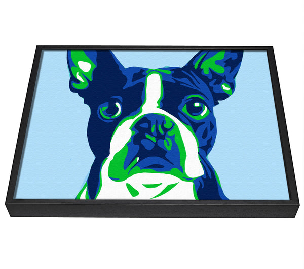 A picture of a The French Bulldog Pop Art framed canvas print sold by Wallart-Direct.co.uk