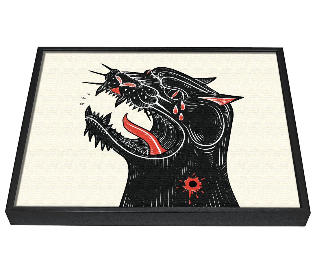 A picture of a Tattoo Jaguar framed canvas print sold by Wallart-Direct.co.uk