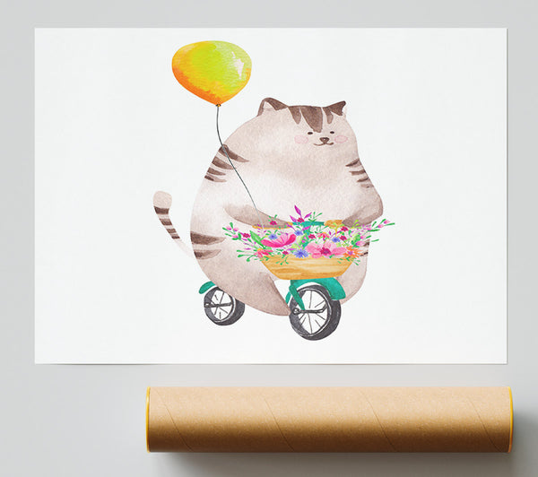 Cat Riding A Bike