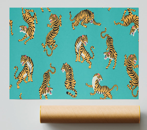 Turquoise Tiger Pattern