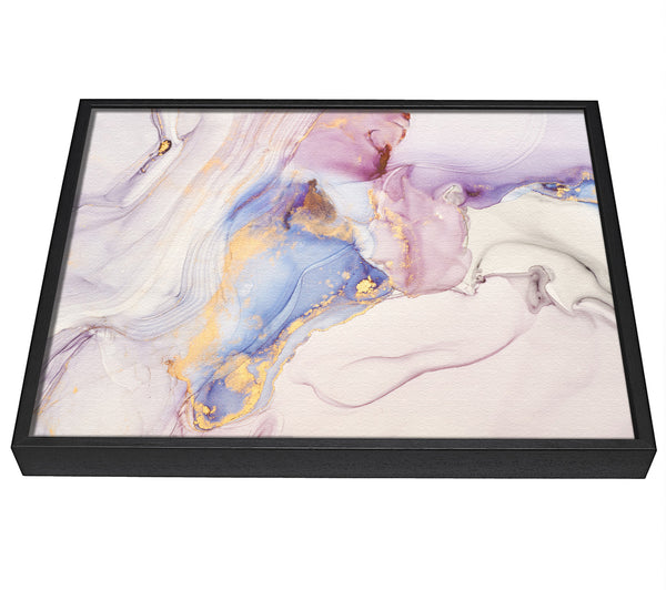 A picture of a Lilac And Blue Marble Pattern framed canvas print sold by Wallart-Direct.co.uk