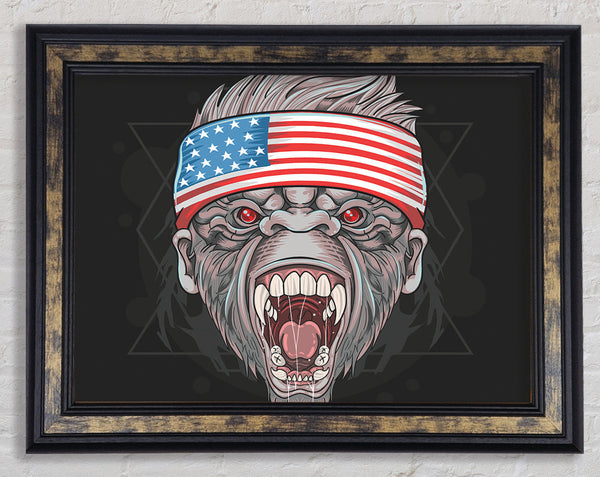 Angry Gorilla American Flag