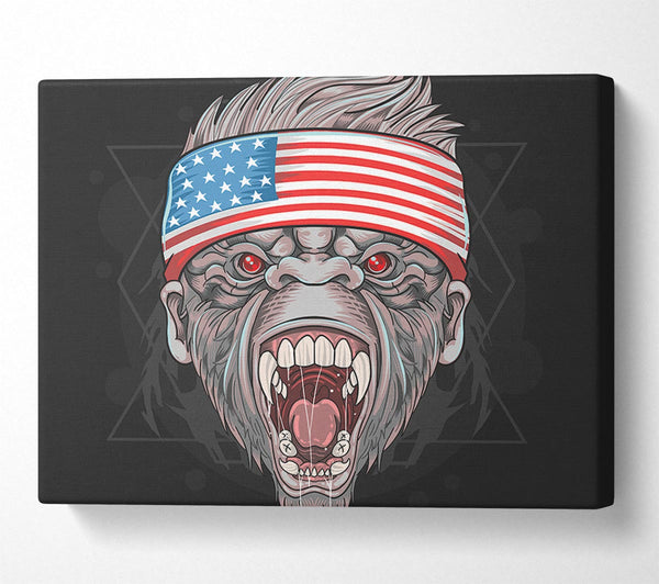 Angry Gorilla American Flag