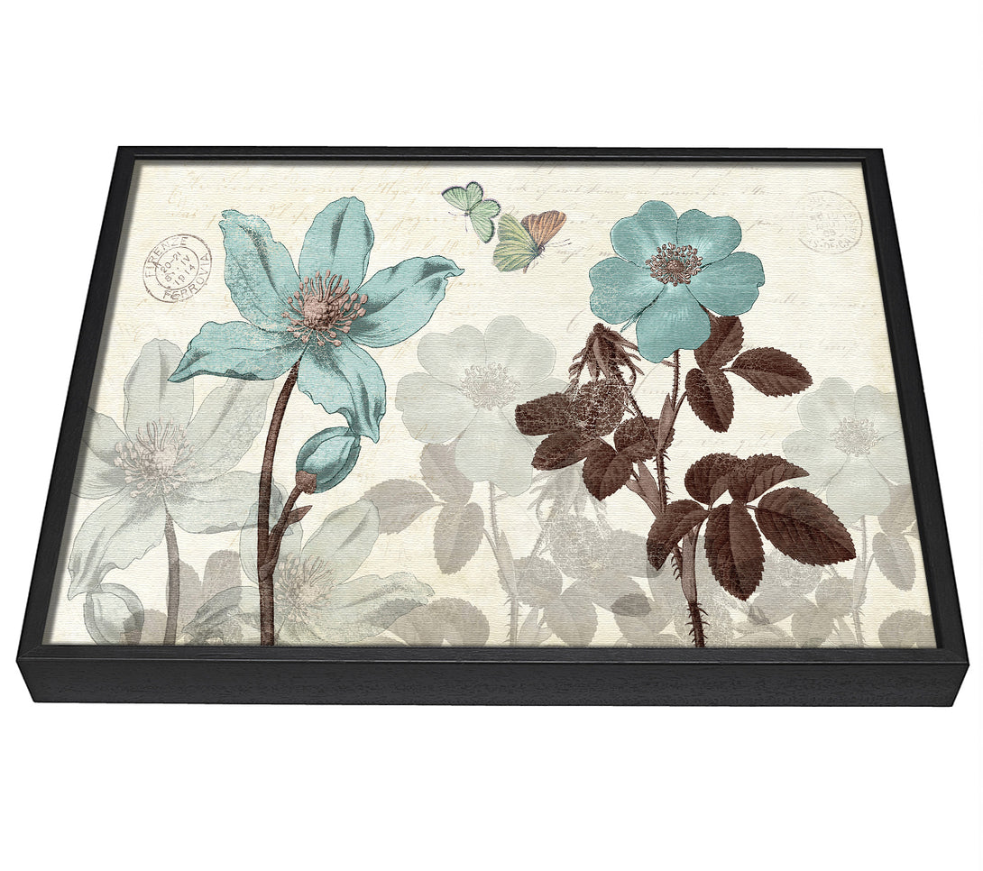 A picture of a Blue Flower Stand Tall framed canvas print sold by Wallart-Direct.co.uk