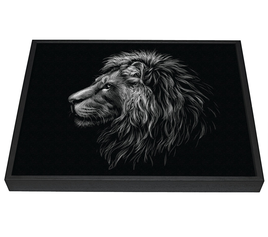 A picture of a Side View Lion framed canvas print sold by Wallart-Direct.co.uk