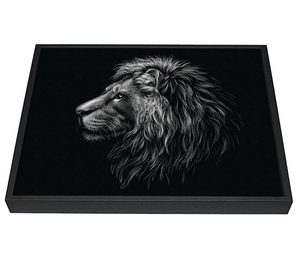 A picture of a Side View Lion framed canvas print sold by Wallart-Direct.co.uk