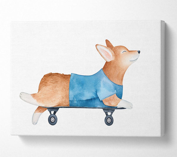 Corgi On A Skateboard