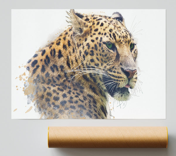 Watercolor Splash Leopard