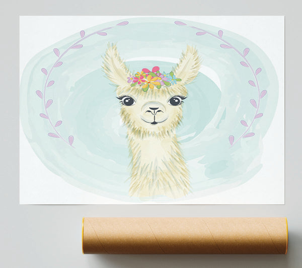 Llama Floral Head