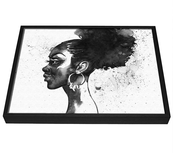 A picture of a Ink Drawing Face framed canvas print sold by Wallart-Direct.co.uk