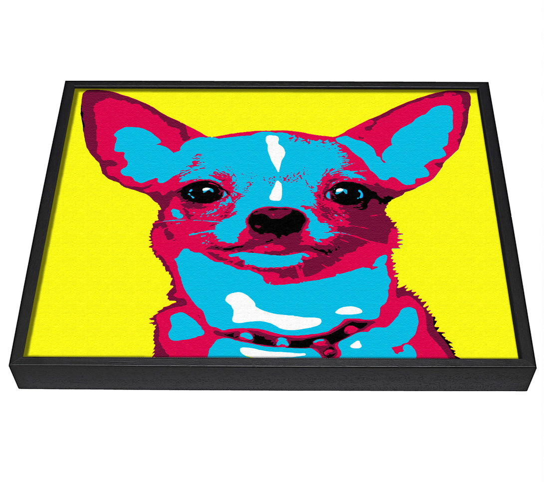 A picture of a The Pop Art Chihuahua framed canvas print sold by Wallart-Direct.co.uk