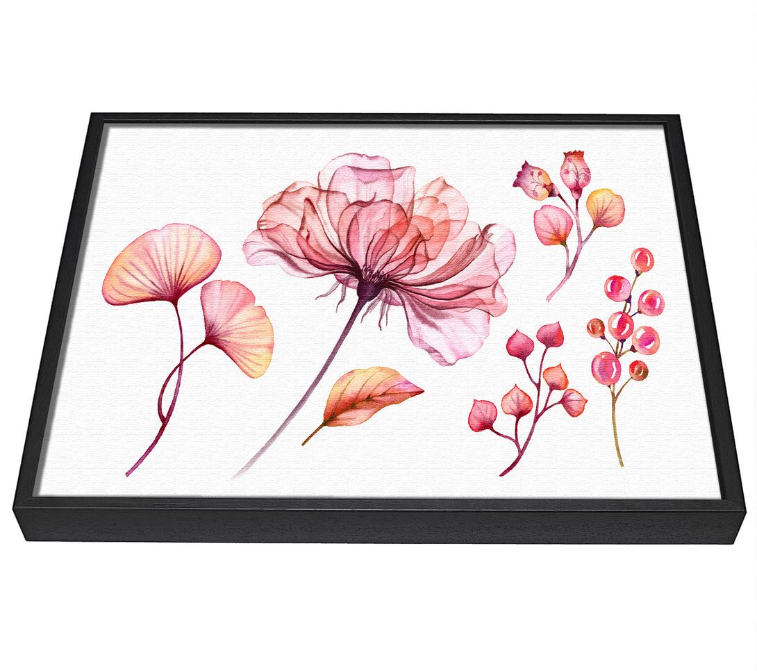 A picture of a Pink Flower Madness framed canvas print sold by Wallart-Direct.co.uk