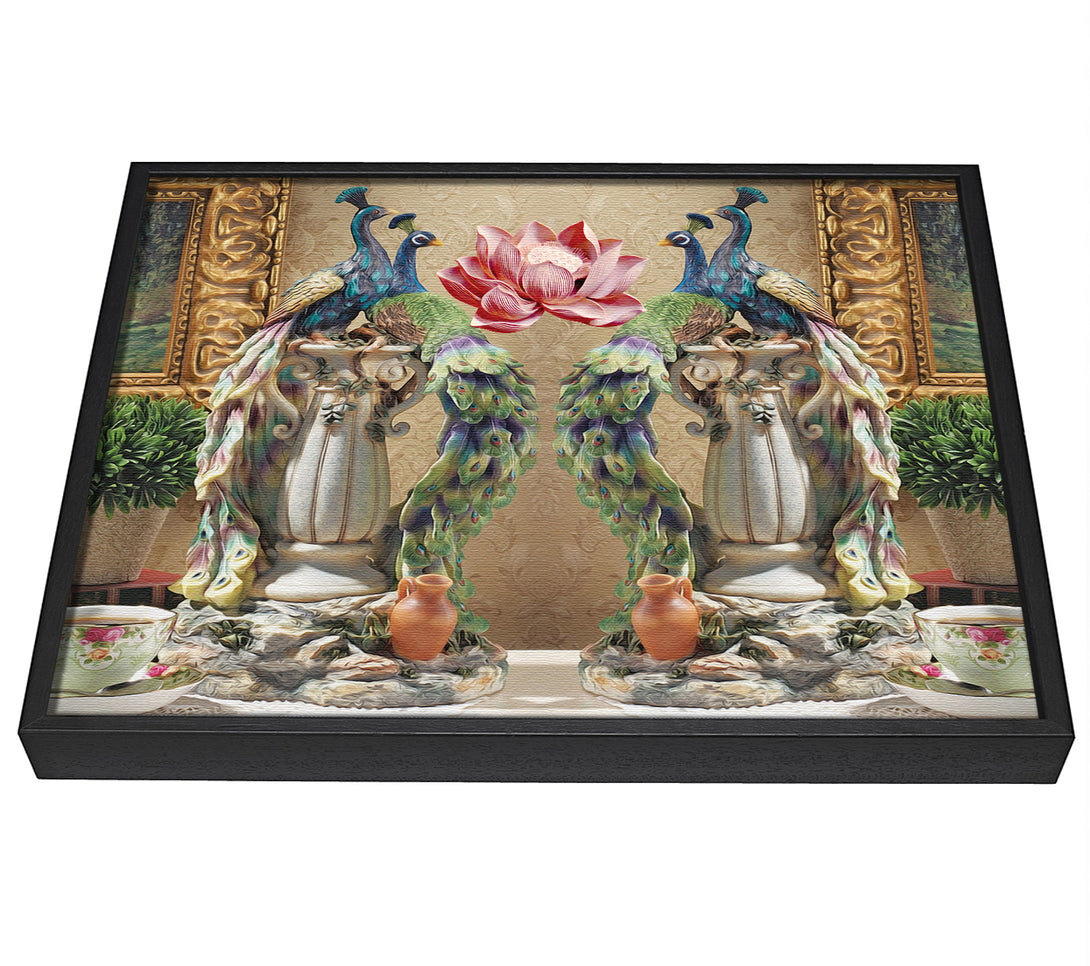 A picture of a Peacocks Of Royalty framed canvas print sold by Wallart-Direct.co.uk