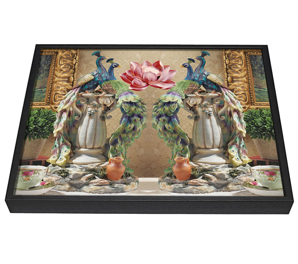 A picture of a Peacocks Of Royalty framed canvas print sold by Wallart-Direct.co.uk