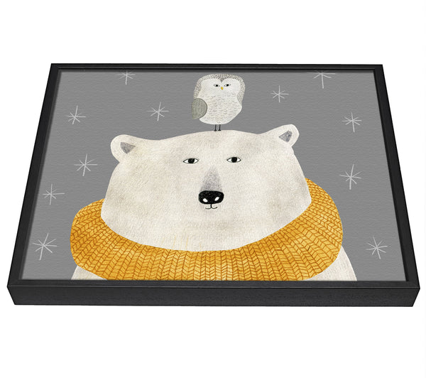 A picture of a The Bear And The Owl framed canvas print sold by Wallart-Direct.co.uk