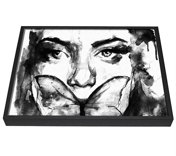 A picture of a The Butterfly Mouth framed canvas print sold by Wallart-Direct.co.uk