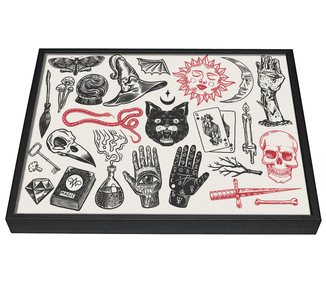 A picture of a The Witch Starter Pack framed canvas print sold by Wallart-Direct.co.uk