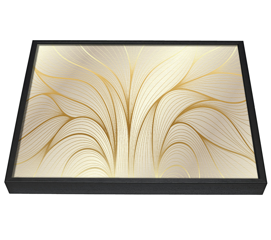 A picture of a Gold Leaf Lines framed canvas print sold by Wallart-Direct.co.uk