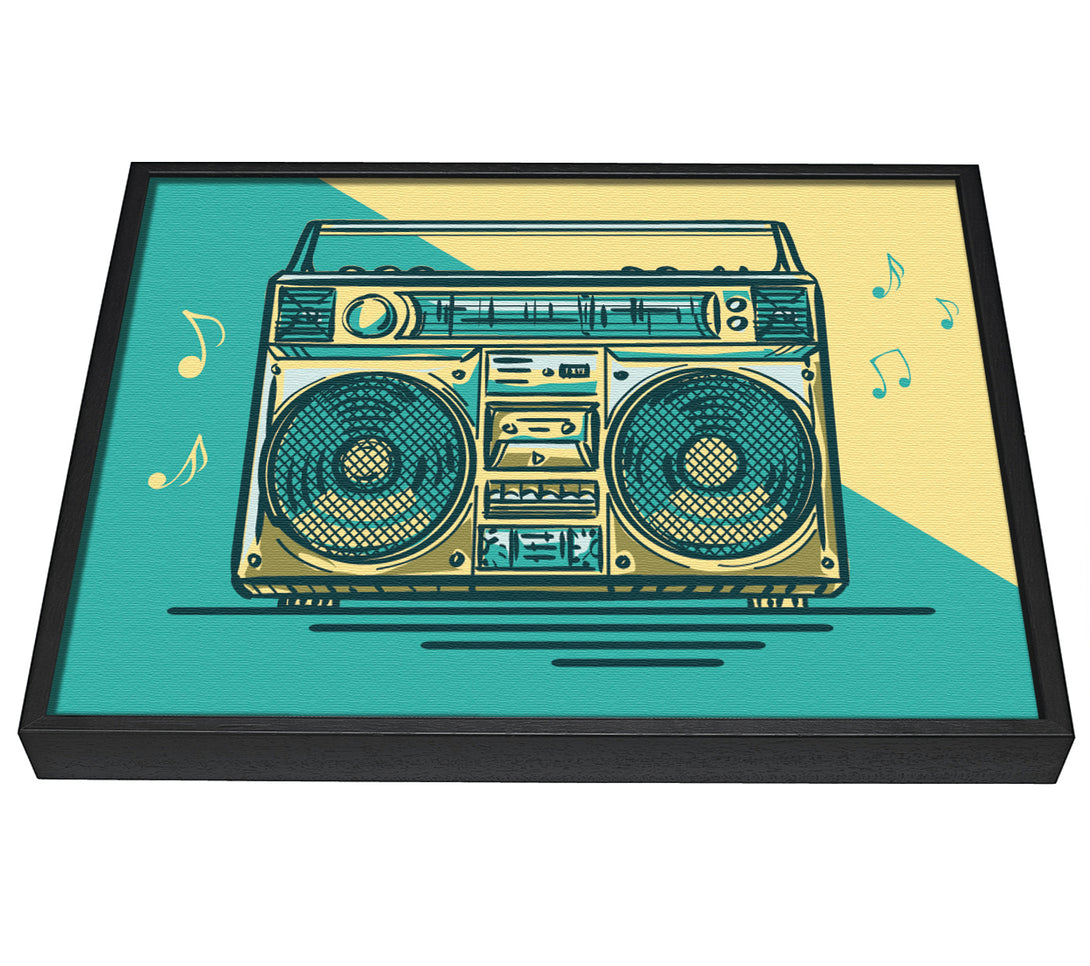 A picture of a Boombox Music Maker framed canvas print sold by Wallart-Direct.co.uk