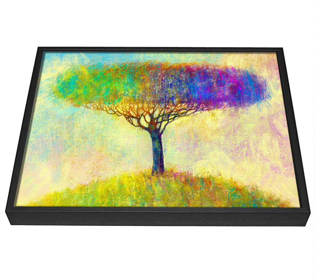 A picture of a The Yellow To Blue Tree framed canvas print sold by Wallart-Direct.co.uk