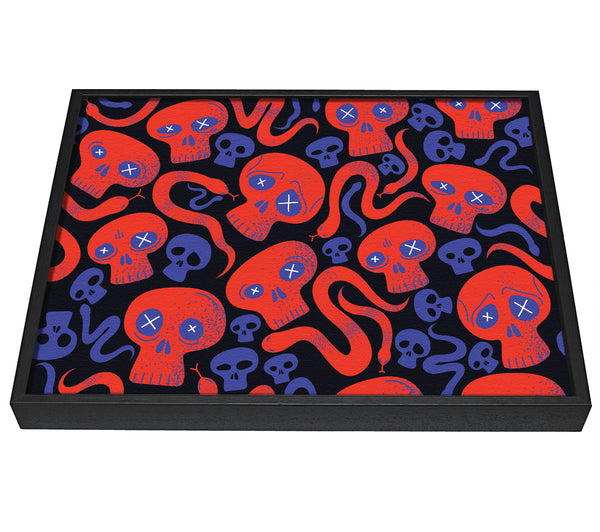 A picture of a Red Skull And Snakes framed canvas print sold by Wallart-Direct.co.uk