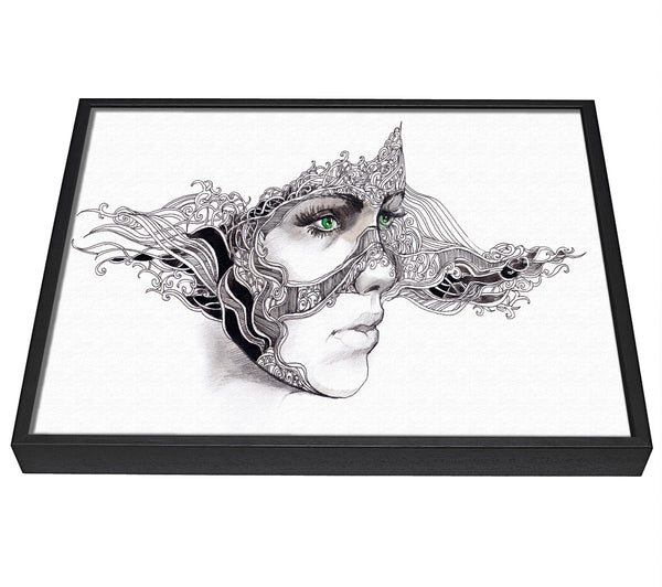 A picture of a Woman Face Scribble 2 framed canvas print sold by Wallart-Direct.co.uk