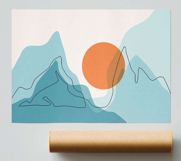 The Sun And Mountain Scene