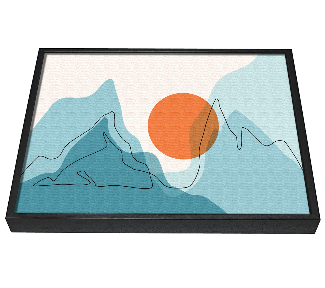 A picture of a The Sun And Mountain Scene framed canvas print sold by Wallart-Direct.co.uk