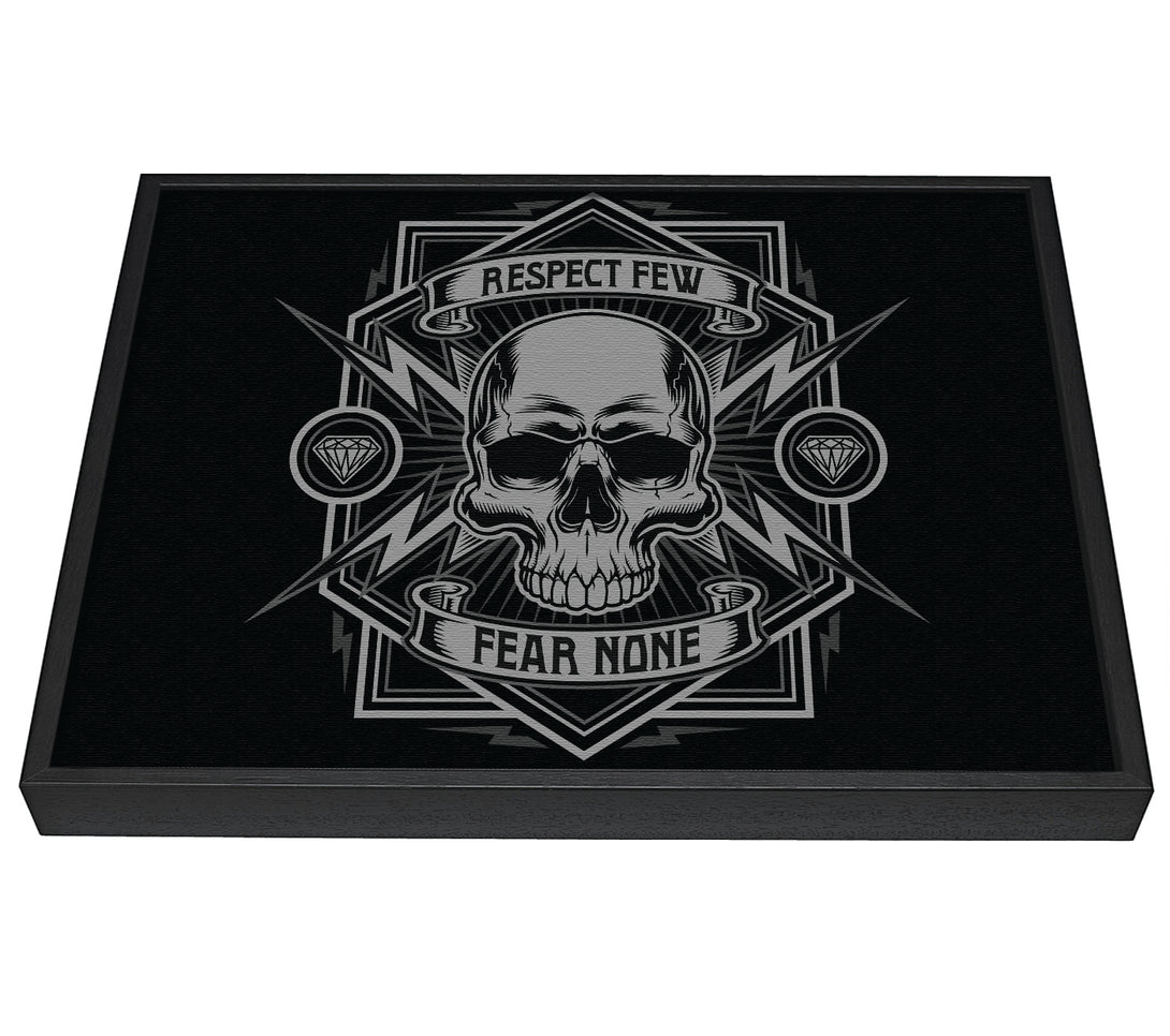 A picture of a Respect Few Fear None framed canvas print sold by Wallart-Direct.co.uk