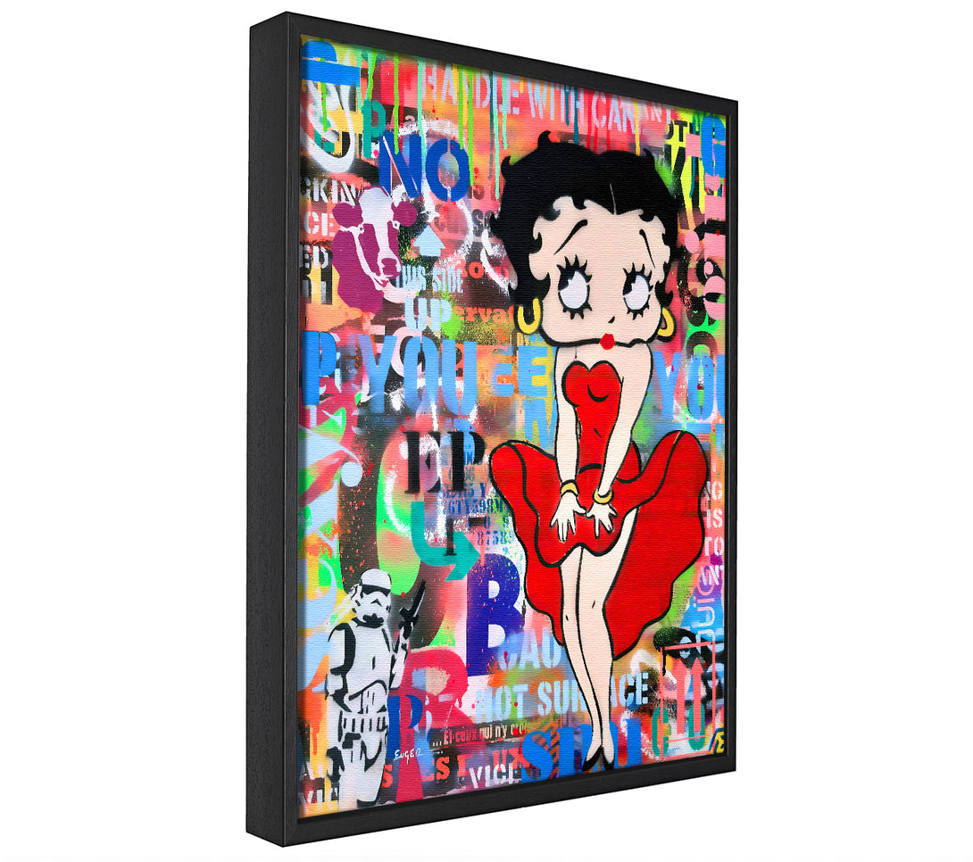 A picture of a Betty Boop canvas framed print, sold by Wallart-Direct.co.uk