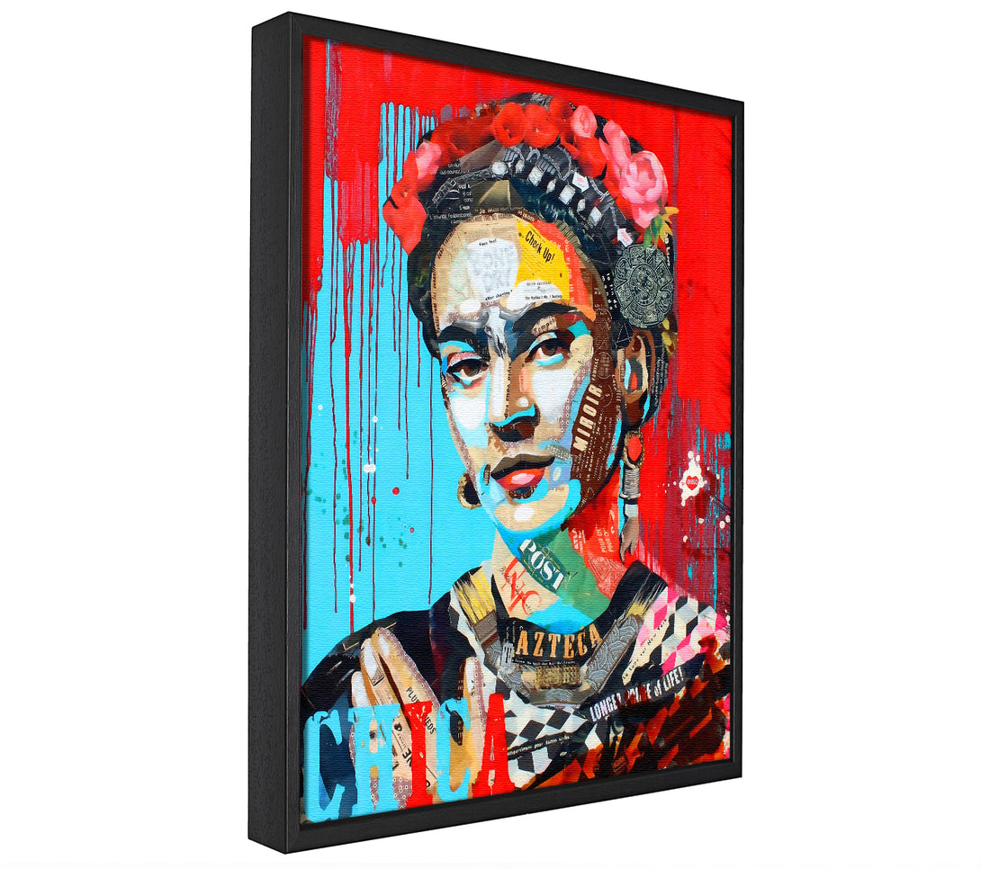 A picture of a Frida Kahlo Red canvas framed print, sold by Wallart-Direct.co.uk