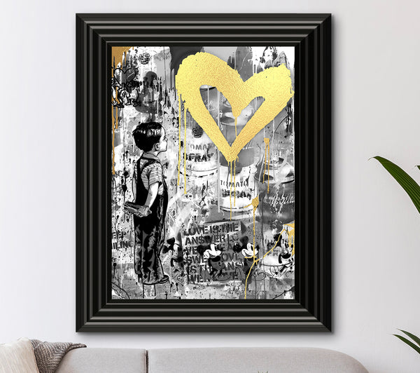 The Childs Heart Graffiti Gold Foil Print