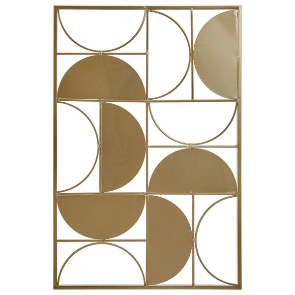 Geometric Semicircle Wall Decor in Gilded Finish