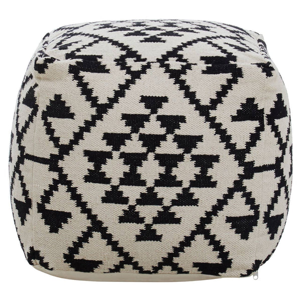 Cefena Square Geometric Patterned Footstool