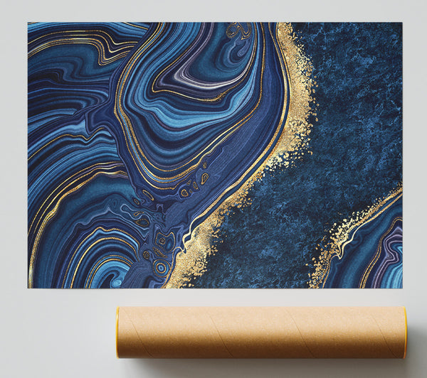 Blue And Gold Marble