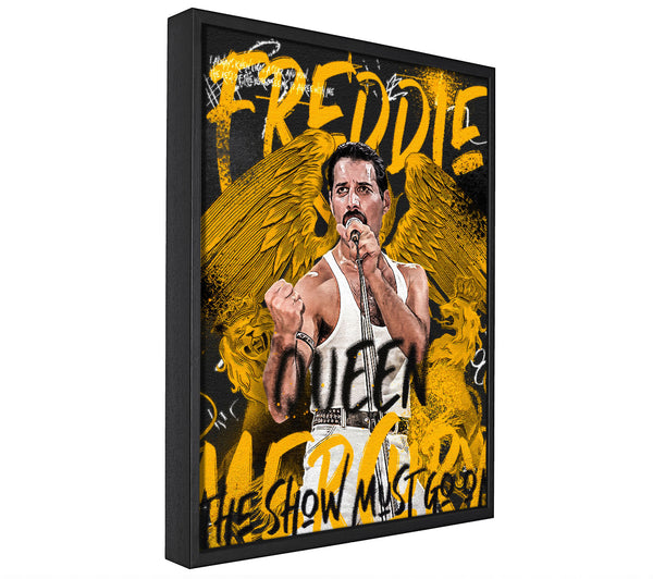 A picture of a Freddie Mercury The Show Must Go On framed canvas print sold by Wallart-Direct.co.uk