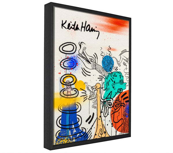 A picture of a Keith Haring Serpent framed canvas print sold by Wallart-Direct.co.uk