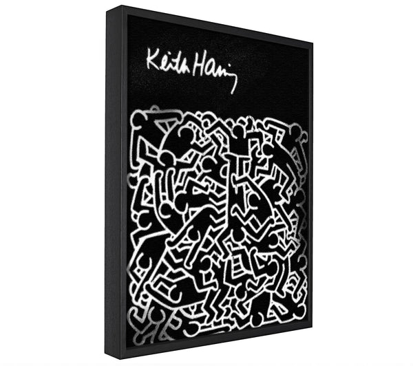 A picture of a Keith Haring People framed canvas print sold by Wallart-Direct.co.uk