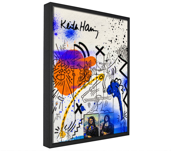 A picture of a Keith Haring Mona Lisa framed canvas print sold by Wallart-Direct.co.uk