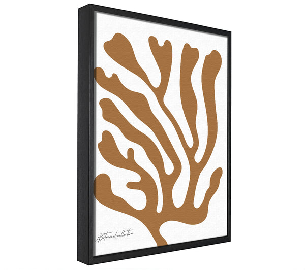 A picture of a Botanical Coral Beige framed canvas print sold by Wallart-Direct.co.uk