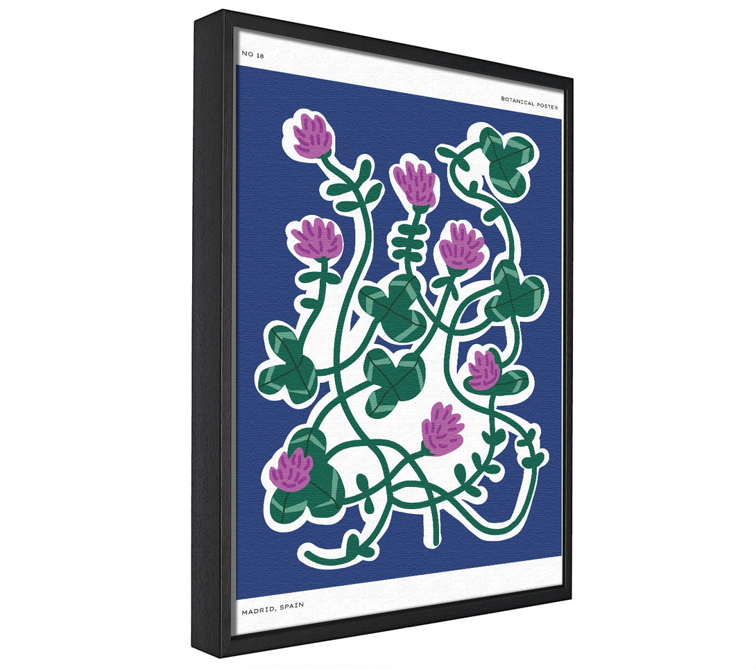 A picture of a Spring Time Flowers On Purple framed canvas print sold by Wallart-Direct.co.uk