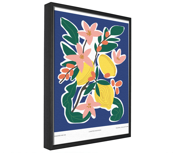 A picture of a Lemons And Flowers framed canvas print sold by Wallart-Direct.co.uk