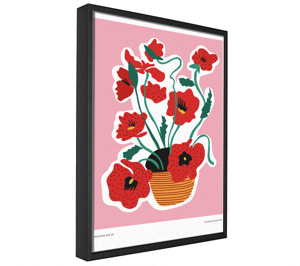 A picture of a Basket Of Poppies framed canvas print sold by Wallart-Direct.co.uk