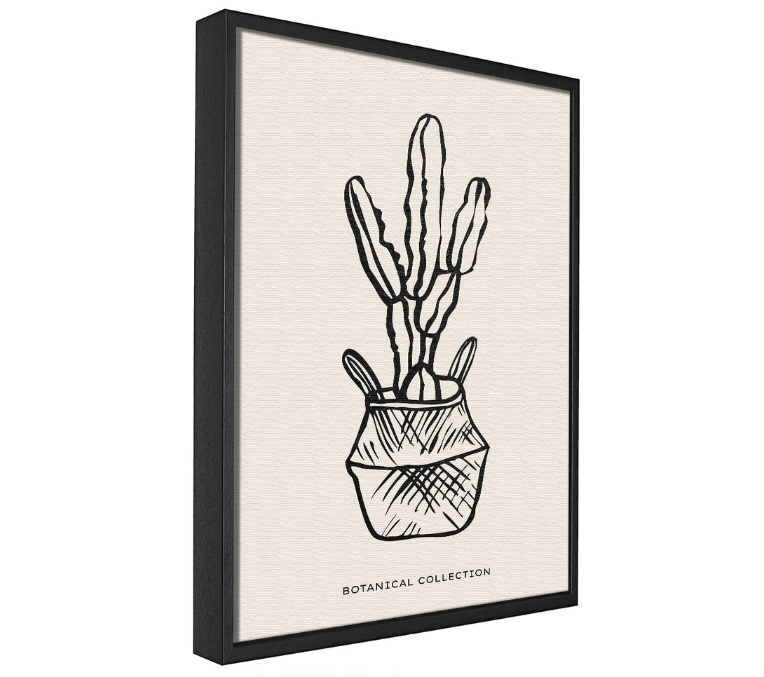 A picture of a Cactus In A Pot framed canvas print sold by Wallart-Direct.co.uk