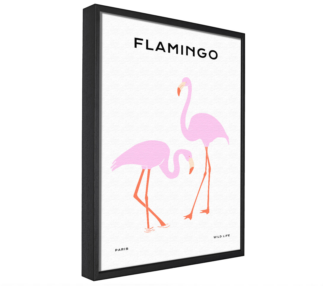 A picture of a Pink Flamingo framed canvas print sold by Wallart-Direct.co.uk