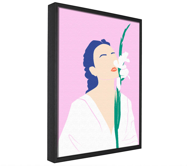 A picture of a White Flower Woman framed canvas print sold by Wallart-Direct.co.uk