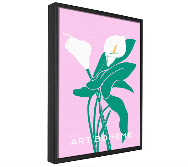 A picture of a Lillies On Pink framed canvas print sold by Wallart-Direct.co.uk