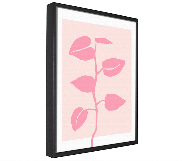 A picture of a Simple Pink Plant framed canvas print sold by Wallart-Direct.co.uk