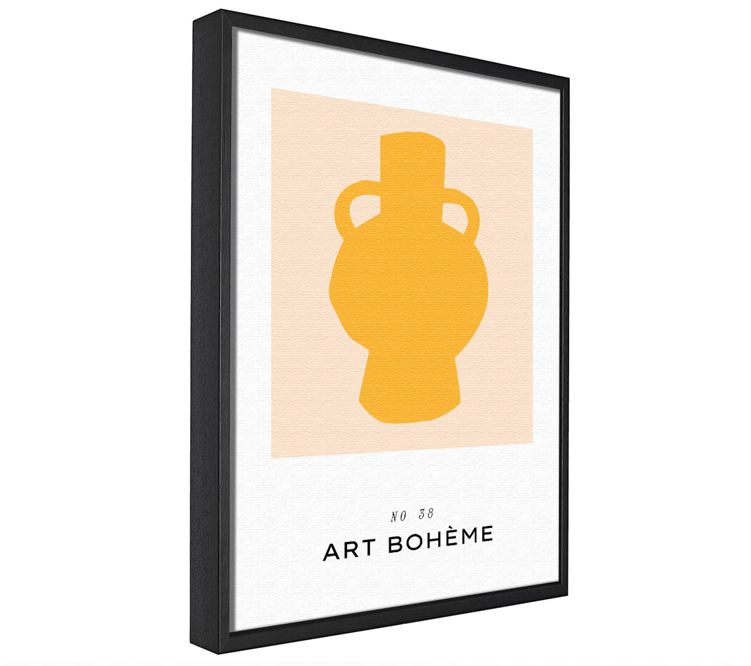 A picture of a Simple Yellow Vase framed canvas print sold by Wallart-Direct.co.uk