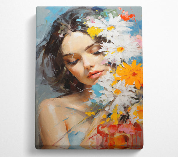 Beautiful Woman Bouquet Art